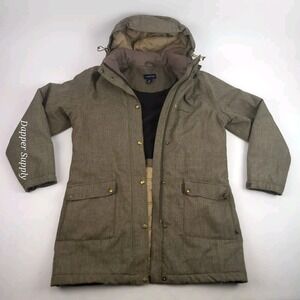 Land's‎ End Size M 10-12 Brown Coat Removable Hood